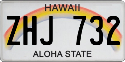 HI license plate ZHJ732