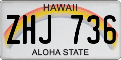 HI license plate ZHJ736