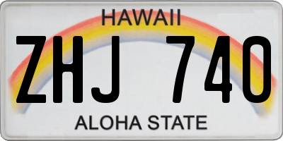 HI license plate ZHJ740