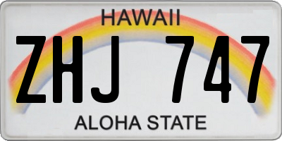 HI license plate ZHJ747
