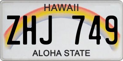 HI license plate ZHJ749
