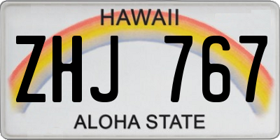 HI license plate ZHJ767