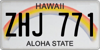 HI license plate ZHJ771