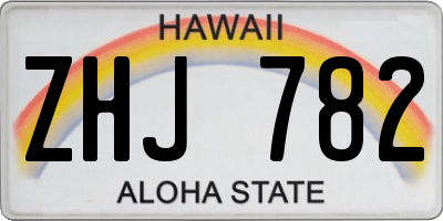 HI license plate ZHJ782