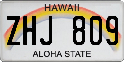 HI license plate ZHJ809
