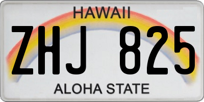 HI license plate ZHJ825