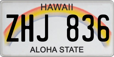 HI license plate ZHJ836