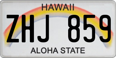 HI license plate ZHJ859
