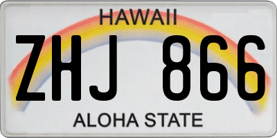 HI license plate ZHJ866