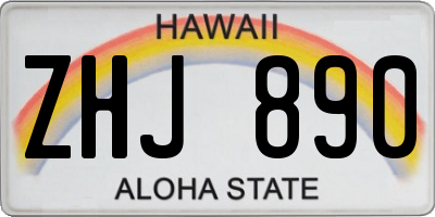 HI license plate ZHJ890