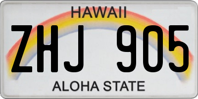 HI license plate ZHJ905