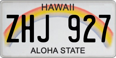 HI license plate ZHJ927
