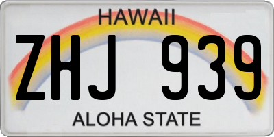 HI license plate ZHJ939