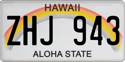 HI license plate ZHJ943