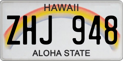 HI license plate ZHJ948