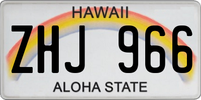 HI license plate ZHJ966