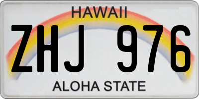 HI license plate ZHJ976