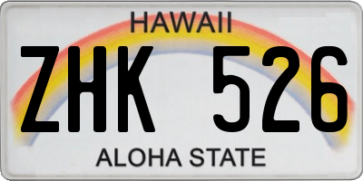 HI license plate ZHK526