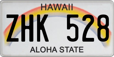 HI license plate ZHK528
