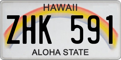 HI license plate ZHK591