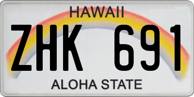 HI license plate ZHK691