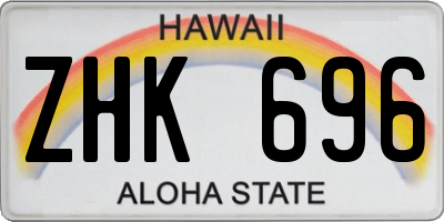 HI license plate ZHK696