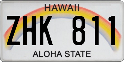 HI license plate ZHK811