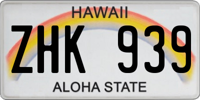 HI license plate ZHK939