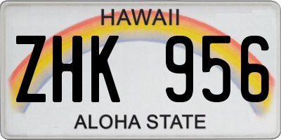 HI license plate ZHK956