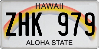 HI license plate ZHK979