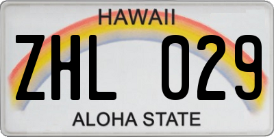 HI license plate ZHL029