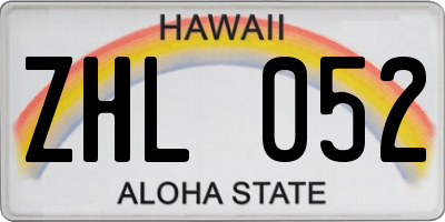 HI license plate ZHL052