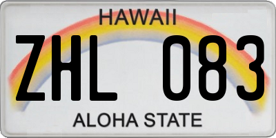 HI license plate ZHL083