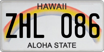 HI license plate ZHL086