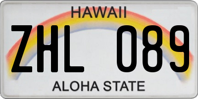 HI license plate ZHL089