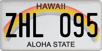 HI license plate ZHL095
