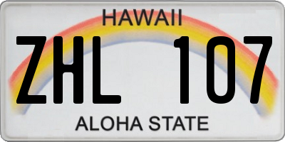 HI license plate ZHL107