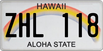 HI license plate ZHL118