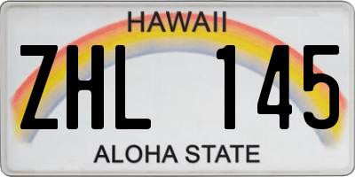 HI license plate ZHL145