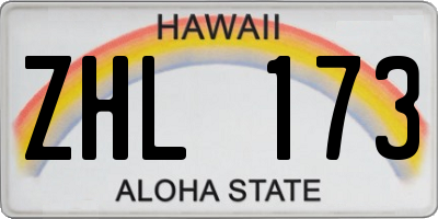 HI license plate ZHL173