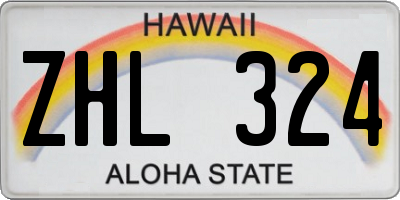 HI license plate ZHL324