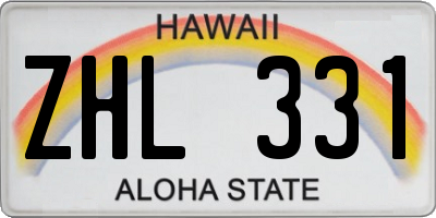 HI license plate ZHL331