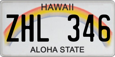 HI license plate ZHL346