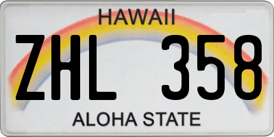 HI license plate ZHL358