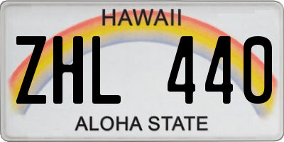 HI license plate ZHL440