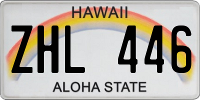 HI license plate ZHL446