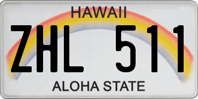 HI license plate ZHL511