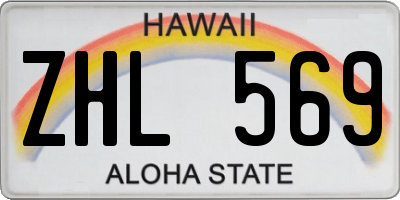 HI license plate ZHL569