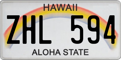 HI license plate ZHL594
