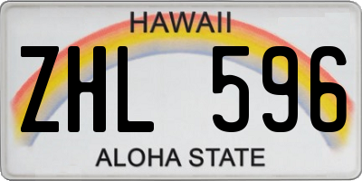 HI license plate ZHL596